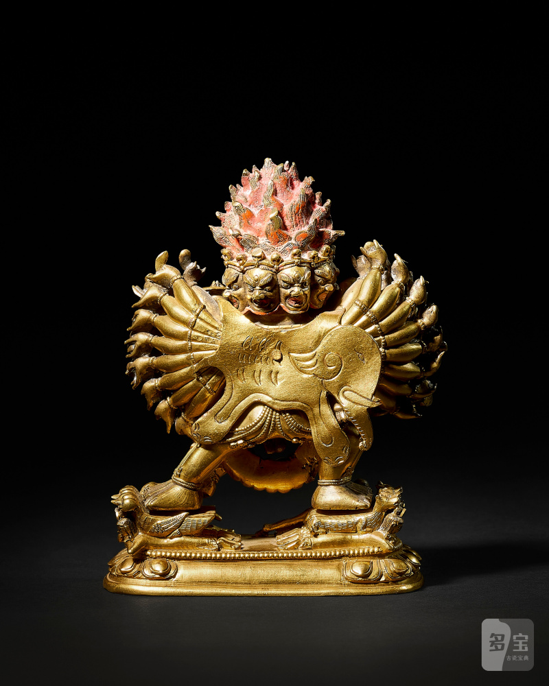 STATUE DE VAJRABHAIRAVA EN ALLIAGE DE CUIVRE DORÉ  TIBET, XVIIIE SIÈCLE - 图4